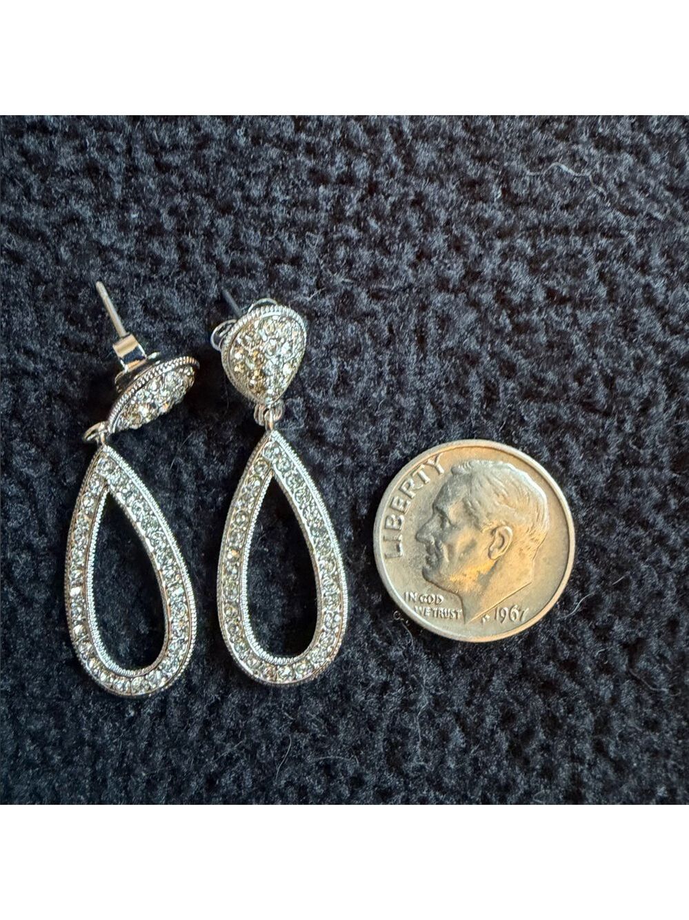 Napier Elegant Silver Teardrop Earrings - Picture 2 of 5